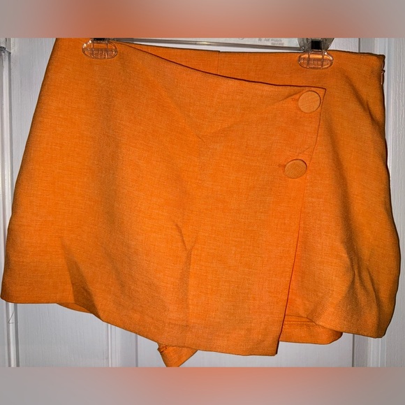 River Island Like New Orange Wrap Skort - Picture 1 of 7